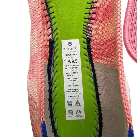 Rothy’s The Flat in Macaron Stripe Limited Edition‎ Women’s Size 9.5 - Picture 9 of 9